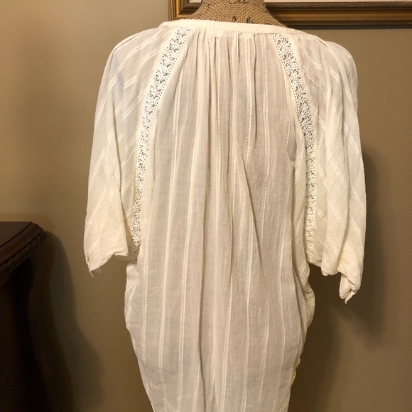 MONORENO Pale Yellow Boho Top Size M - Picture 3 of 6